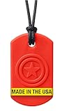 ARK Super Star, Chew Necklaces for Sensory Kids and Adults, Oral Fidget for Autism, ADHD, SPD, Anxiety, Medical-Grade Sensory Chew Necklace, Standard, Softest, Red