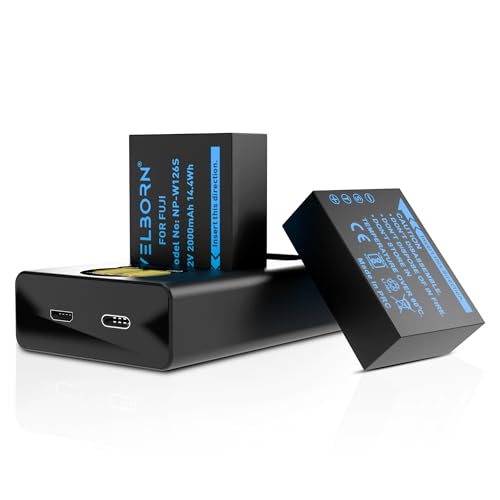 Image of WELBORN NP-W126s Dual Battery and Charger Combo Pack for Fujifilm X-T100 X-T200 X100F X100V X-S10 X-A5 X-A10 X-E4 X-Pro2 X-Pro3 X-T1 X-T2 X-T3 X-T10 X-T20 X-T30 X-T30 II