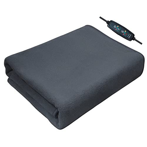 Manta eléctrica con desconexión automática, 150x80cm 5 ajustes de calor, protección contra el sobrecalentamiento, manta eléctrica para el calor de la cama, lavable,Gris,59.06×31.5in