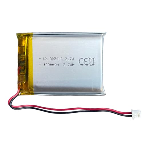 1X���`�E���|���}�[�d�r 803040���|�o�b�e���[ 3.7V1000mAh����2��20g �ʍ� DIY 3.7-5 V���i�d�r���� ���ɍw���O�ɋ@��ƃR�l�N�^�̋ɐ����m�F����AJST�R�l�N�^1.25 (8X30X40-1.25)