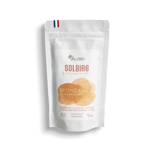Complément alimentaire solaire | Accèlere et stimule le bronzage et prépare la peau | Vitamines D3 | 60 gélules | Valebio