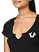 True Religion Women's Buddha Slim V Neck TEE​, Jet Black