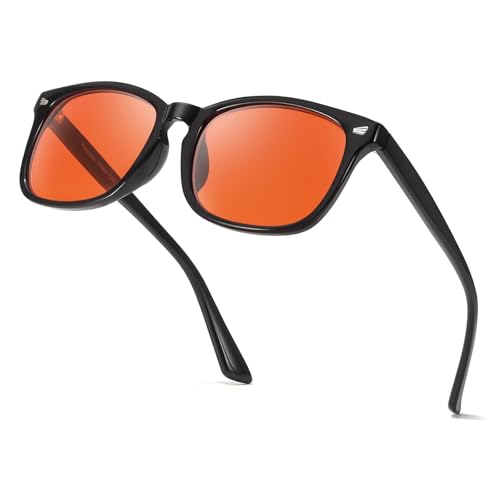Image of TJUTR 99.9% Blue Light Blocking Sleep Glasses, Professional 2.0 AR Coatings Amber Lens for Computer Reduce Eyestrain
