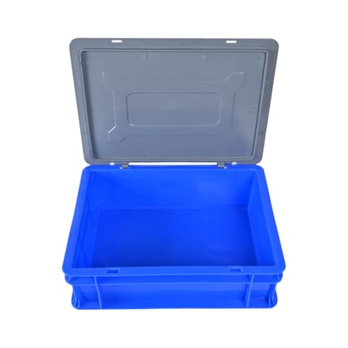 Image of 400x300x120 MM Multipurpose Plastic Crate Plastic Crate with Lid, with LidHeavy Duty Blue Portable Crates for storage | PACK OF 1 PCS