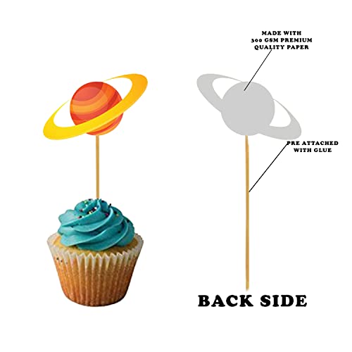 Image of Party Propz Space Theme Cutouts Cake Toppers for Cake Decoration - 24 Pcs, Astronaut,Space,Planet Theme Cake Decoration for Boys, Space Theme Birthday Decoration Kit