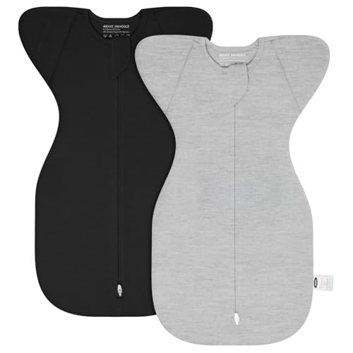 Image of MEXXI Baby Transitional Swaddle, 2 Pack Sleep Sack With Arms Up, 0.5 TOG