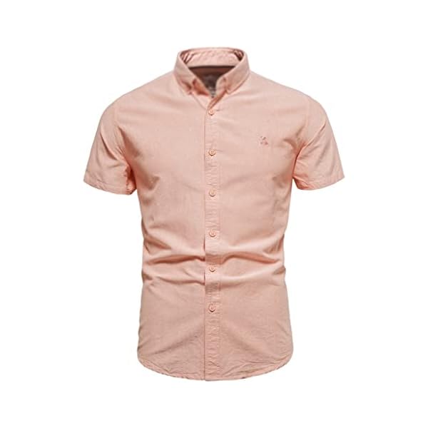 Men's Casual Men's Short-Sleeved Shirt Autumn and Clothes Solid Color Shirt