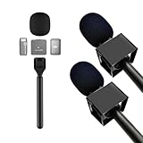 Stand Mic Holder Flag for DJI Mic 1/2 /3 Mic Mini/Rode Wireless GO II/Micro/Insta360 Air Handle Wireless Interview Lavalier Microphone Adapter Handheld Mount for Hollyland Lark M1 /C1/150/2 Pack