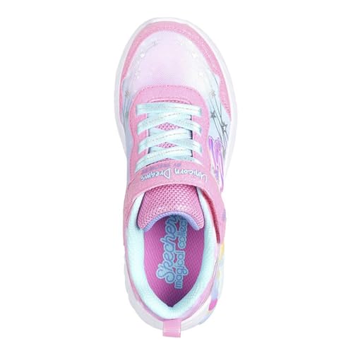 Skechers Fille Unicorn Dreams Wishful Magic Shoes, Pink Sparkle Mesh Turquoise Trim, 32 EU