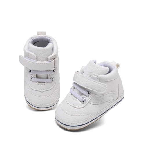 Image of Clowora Baby Boys Girls Shoes Non-Slip Rubber Sole Sneakers Infant First Walking Toddler Crib Shoes Newborn Loafers Flats.
