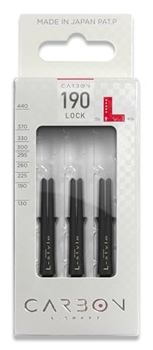 Lstyle L-Shaft Carbon Locked Dart Shafts - 190 Short - for Soft & Steel Tip Darts