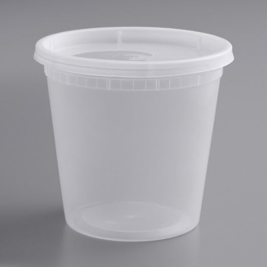 24 Oz Translucent Round Deli Container With Pe Lid 240/Case