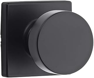 Kwikset 97200-896 Pismo Passage Square Modern Door Knob, Matte Black
