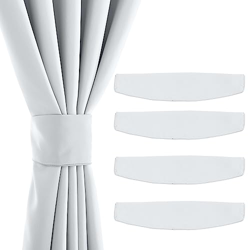 PONY DANCE 4 Piezas Alzapaños Decorativos para Cortinas Abrazaderas de Cortina Magnéticas para la Decoración de Cortinas Sujeta Cortinas Blancas con Imán