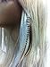 Clip-on 4"-6" Black & Brown with Beige Feathers for Hair Extension 5 Feathers