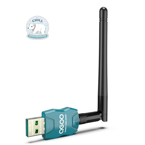 Class 1 Long Range Bluetooth Adapter for PC, QGOO USB Bluetooth Adapter for PC 5.3+EDR, Bluetooth Dongle Bluetooth Receiver Support Windows10/8.1/8/7?green-193?