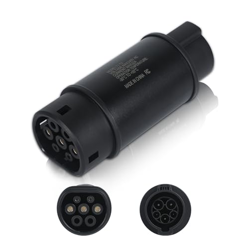 Qiping EV Ladeadapter Typ 1 auf Typ 2,Max 32A,240V AC, EV Adapter für Elektrofahrzeug Ladekabel Typ 1 SAE J1772 auf Typ 2 IEC 62196,Geeignet für eine Vielzahl von Ladeadaptern für Elektrofahrzeuge