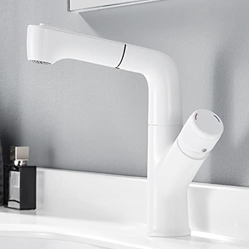 Mitigeur de lavabo avec douchette extractible en laiton noir à jet rétractable précis