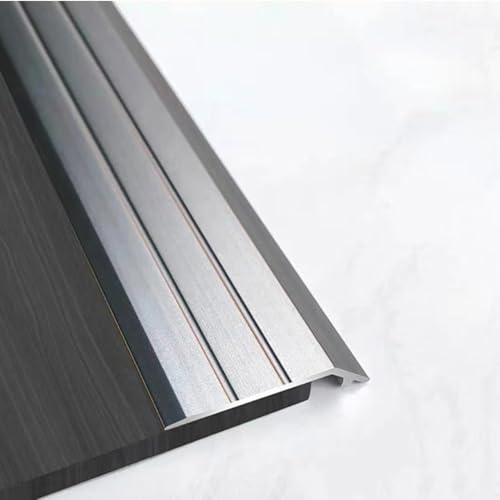 Banda de transición para suelos Reductor de bordes tapetes autoadhesivos, tira transición rampa piso aluminio, tiras azulejos laminados cortables