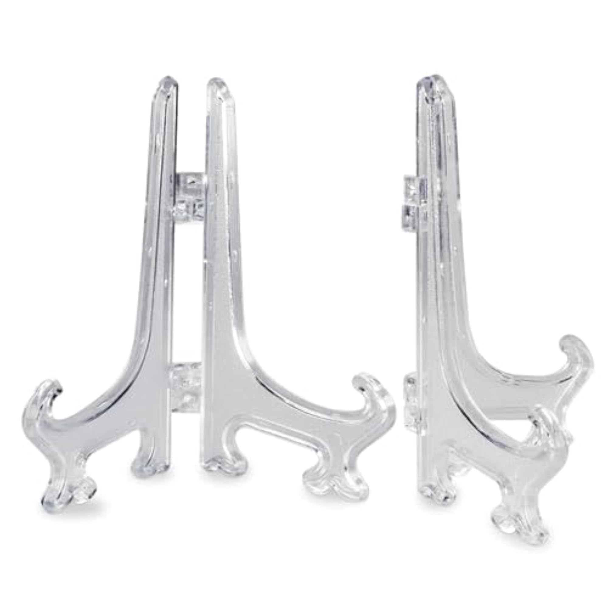 Acrylic Photo Stand for Table, Pack of 3 with Scrollwork Design