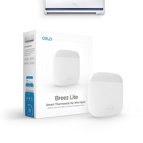 Breez Lite | Smart AC Controller for Mini-Split, Window & Portable Air Conditioners & Heat Pumps | Free App, No Subscriptions | Alexa, Google, Siri Shortcuts, SmartThings, IFTTT (White)