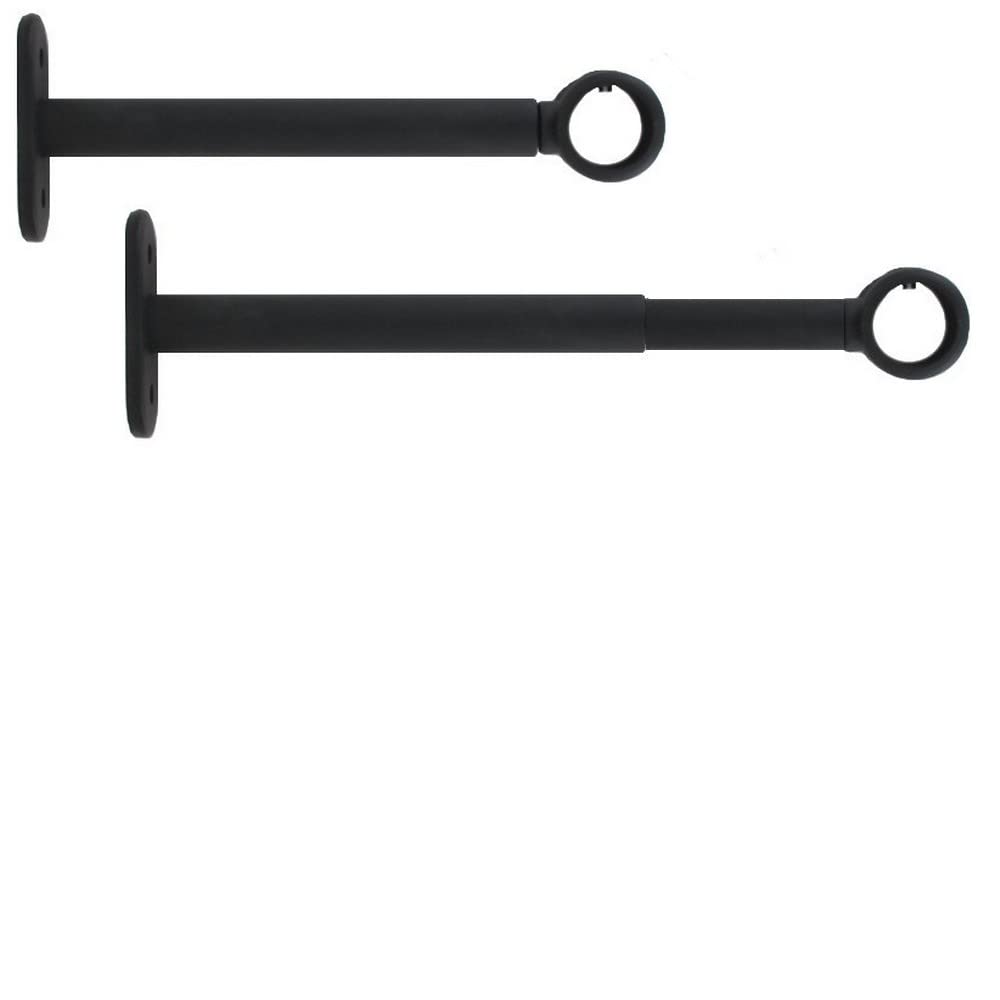 Support mural extensible et réglable pour barre de rideaux, ø 19 mm, longueur 18-25 cm, couleurs satin nickel,(1 lot de 2 supports de tringles