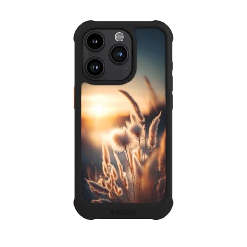 Coque iPhone 15 Pro MagSafe design herbe des pampas noire