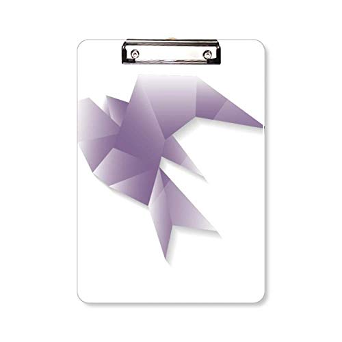 Porte-bloc pigeon origami A4 géométrique abstrait avec pince métal