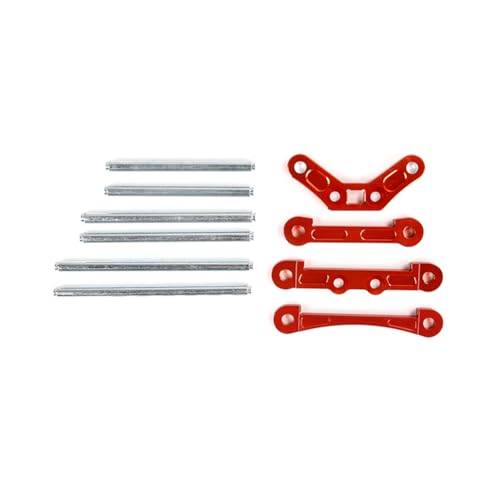 FLMLF Alloy CNC Front and Rear Brace and Hinge Pins Red for 1/5 HPI Baja 5B Parts