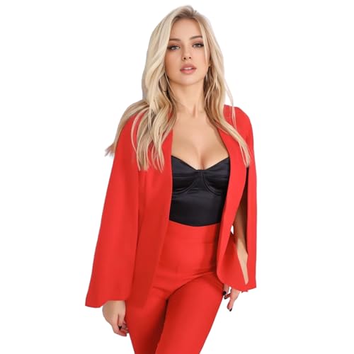TIANMEI Womens Cape Suit Casual Split Sleeve Cloak Jacket 2 Pieces Open Front Business Blazer Pants Suits for Women Workwear2