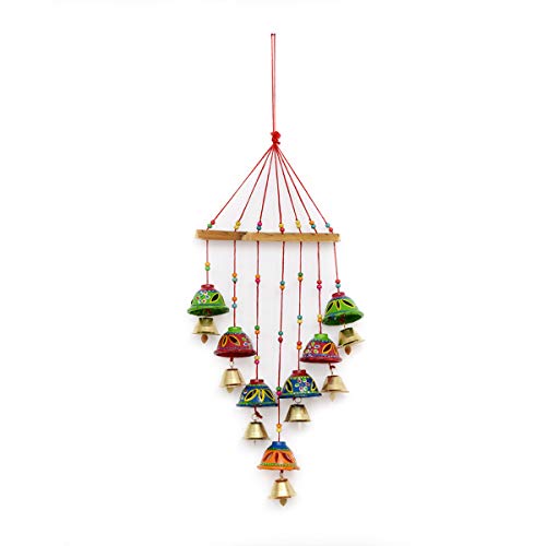 Swayam Exports 7 líneas de papel pintado Campana y Campana Campana de viento 26 pulgadas de largo y 8 pulgadas de ancho | Campana ancha Cover