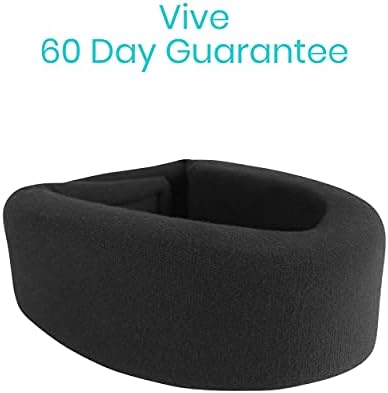Vive Neck Brace - Foam Cervical Collar Adjustable Soft Support Can Be Used During Sleep - Wraps Aligns and Stabilizes Vertebrae - Relieves Pain and Pressure in Spine (Black, 3" Width)