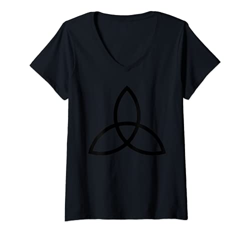 Mujer Celtic Triad Triquetra Triangle Sacred Geometry Camiseta Cuello V