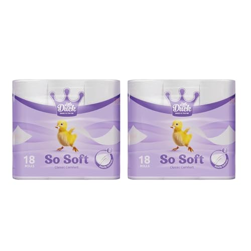 Little Duck So Soft 3 Ply Toilet Rolls | Ultra Soft, Absorbent & Lightly Scented Bathroom Tissue | Luxury Toilet Paper for Sensitive Skin – (36 Rolls-Pk2)