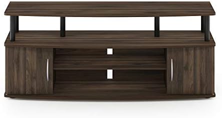 Furinno JAYA Large Entertainment Center, TV Stand, TV Unit Hold up to 55 Inch TV, Columbia Walnut/Black