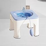Sitzbad mit Hocker & Spülung,1600 ml Sitzbadewanne,Tragbares mit Integriertem Sitzbadhocker,Abnehmbar Sitzbadewanne Erwachsene für Hämorrhoidenbehandlung,Wochenbettpflege & ältere Menschen