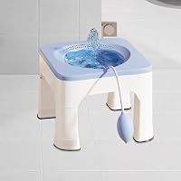 Sitzbad mit Hocker & Spülung,1600 ml Sitzbadewanne,Tragbares mit Integriertem Sitzbadhocker,Abnehmbar Sitzbadewanne Erwachsene für Hämorrhoidenbehandlung,Wochenbettpflege & ältere Menschen
