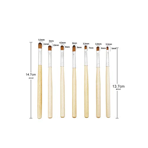 Set de 7 Pinceles para Uñas con Pincel Plano y Acrílico miniatura 4