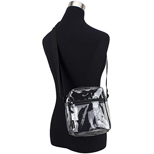 Eastsport Clear Stadium Crossbody Messenger Bag, 8.5 By 7.5 By 3 Inches - Black #TOP5