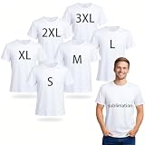 6 Pack White Polyester Sublimation T-Shirt Blanks, Unisex Crew Neck Short Sleeve for DIY Custom Printing & Heat...