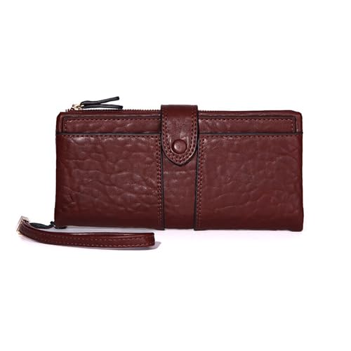 Wristlet Wallets for Women Large Capacity Long Wallet Clutch Purse with Detchable Card Holder(Wine Red)