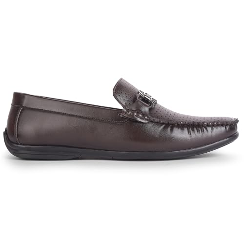 Image of Liberty Fortune HML-10E Loafer Shoes for Men - Brown, Black, Non-Lacing Casual Formal Slip-On Loafers Stylish Shoes Ideal for Office, Party, Wedding, Kurta - Comfortable Lightweight