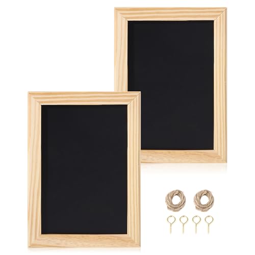 Miraclekoo 2 Pack Mini Chalkborad Signs Small Chalk Boards with Unfinished Wood Frame,4 x 6 Inch