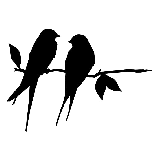 windyday Silhouette d'oiseau en métal - Noir en Fer forgé Oiseau Silhouette Oiseaux sur la Branche, Colibri Wall Art déco pour la Maison Jardin Cour Patio extérieur Cover