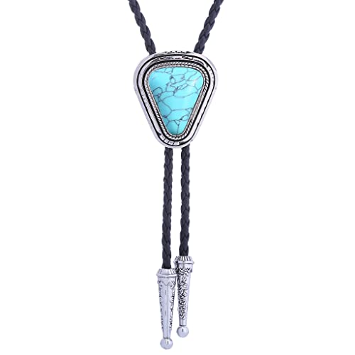 Image of Btilasif Bolo Tie- Tiger Eye Stone Bolo Tie Leather Necktie Western Jewelry Accessories for Women Men