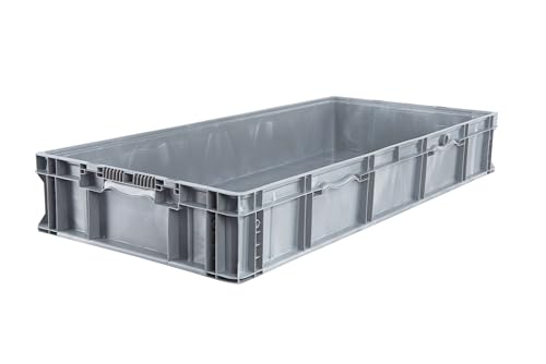 Hudson Exchange 48 x 22.5 x 7.3 (25.4 Gallon) Straight Wall Handled Storage Container Tote Gray