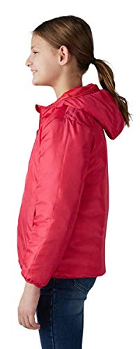 Eddie Bauer Girls Reversible Hooded Down Jacket (Pink Ombre/Red, Medium 10/12)4