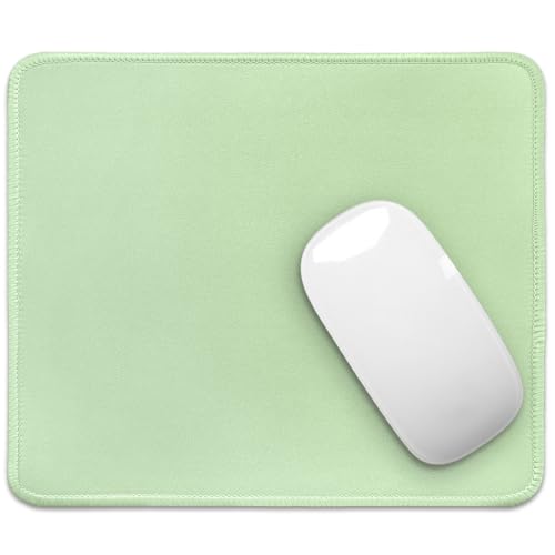 Image of FROGIGO Mouse Pad with Stitched Edges - Solid Color Mousepad for Women, 9.25 x 7.75 inch Washable Square Desk Pad, Non-Slip Rubber Base, Office Home Laptop Accessories - Sage Green