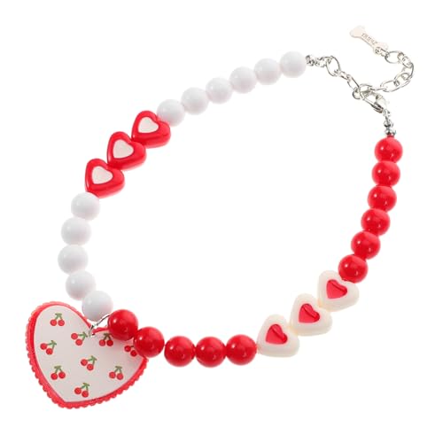Collier de chat perlé en forme de petit cœur, le cadeau idéal