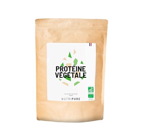 Nutripure | Proteína en Polvo Vegana | Neutra | Complemento Deporte & Musculación | Proteína Vegetal de Guisante y Arroz, BCAA, EAA | 750 gr | Made in France